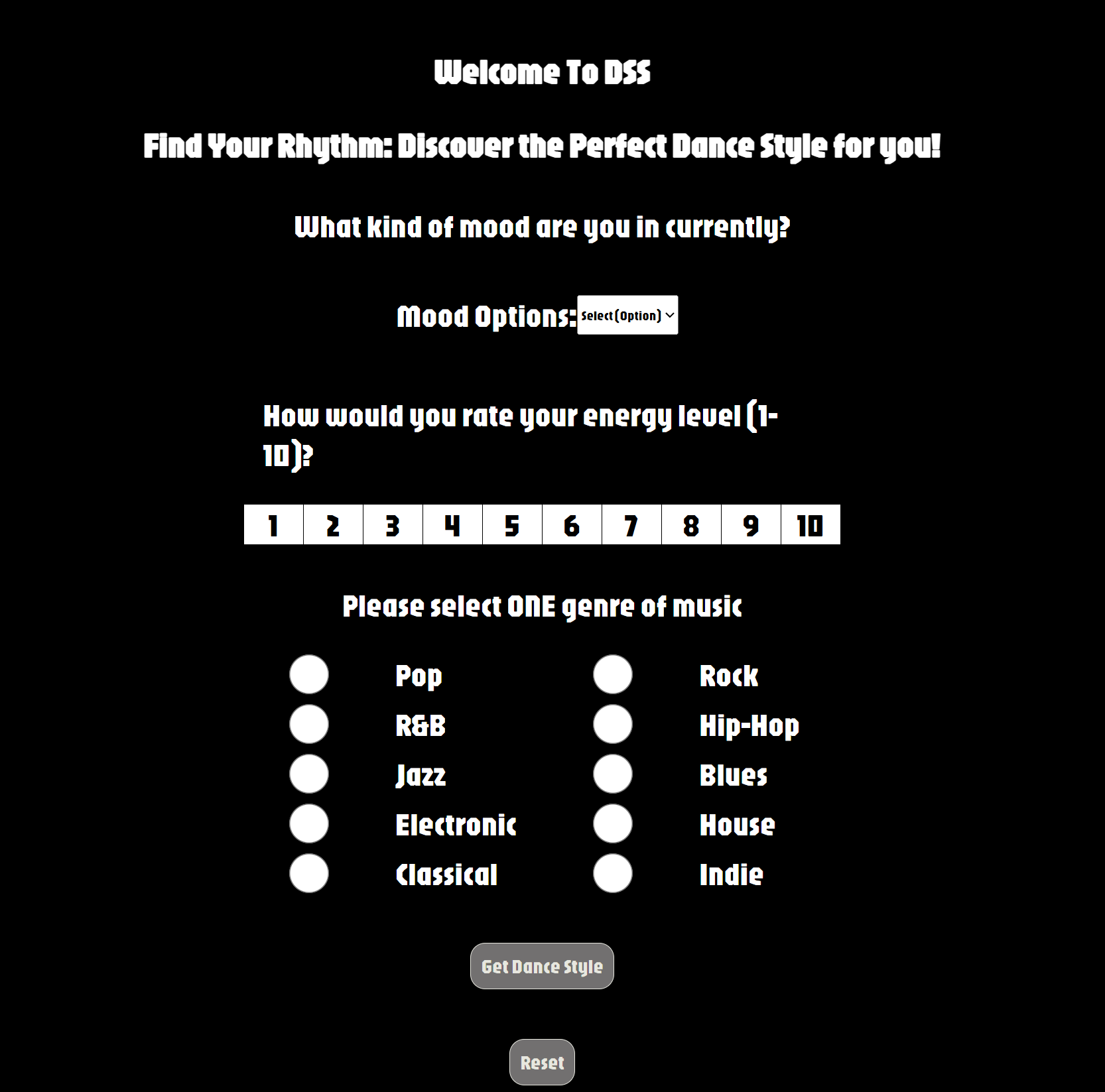Dance Style Selector